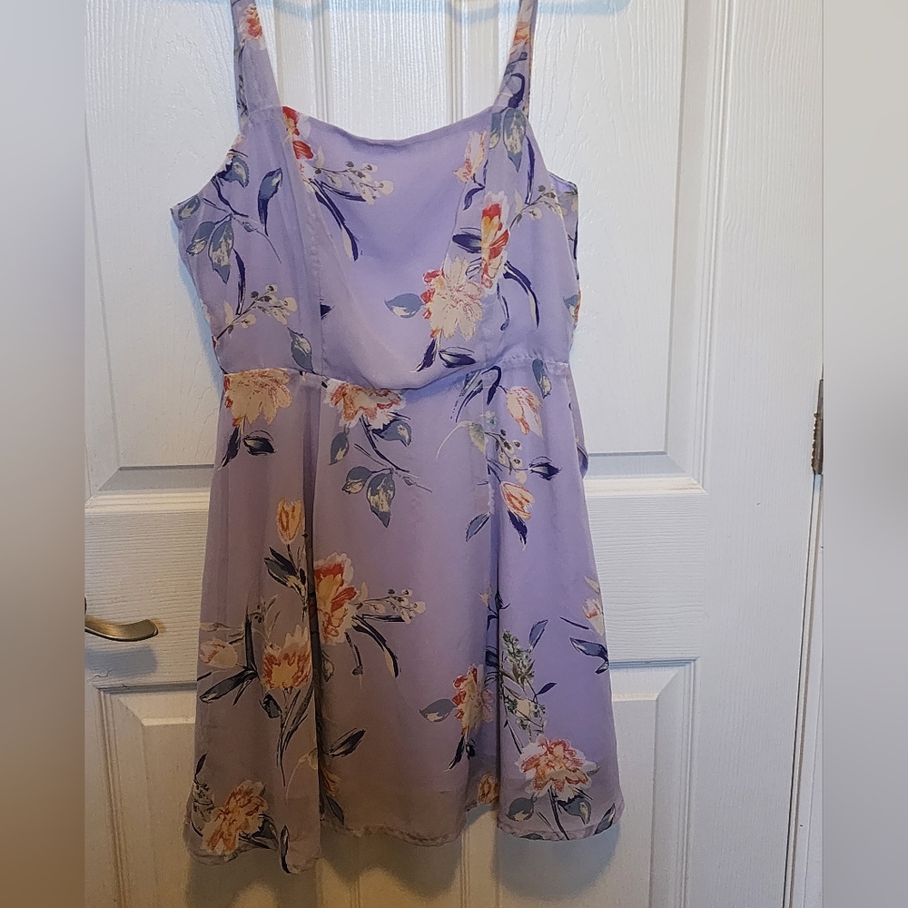 Chic Floral Purple Mini Dress